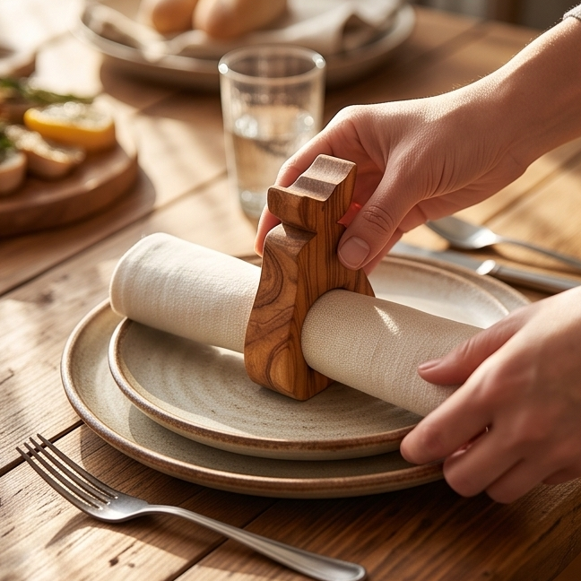 Olive Wood Classic Napkin Holder