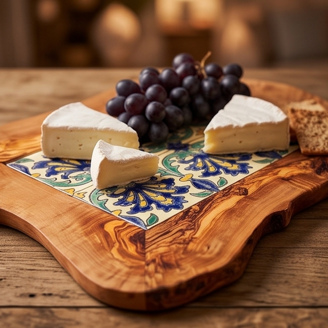 Rustic Olive Wood Ceramic Tray, serving tray, natural, handmade, gift