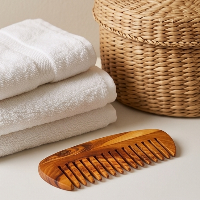 Olive Wood 14 Tine Hair Comb