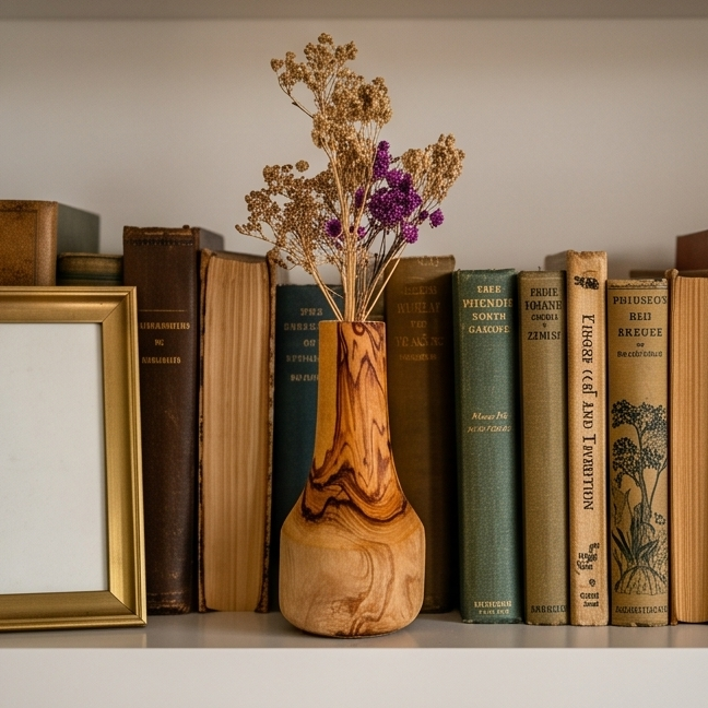 Olive Wood Handmade Wooden Vase