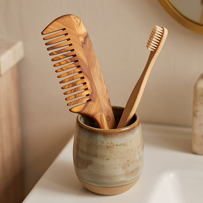 Olive Wood 14 Tine Hair Comb