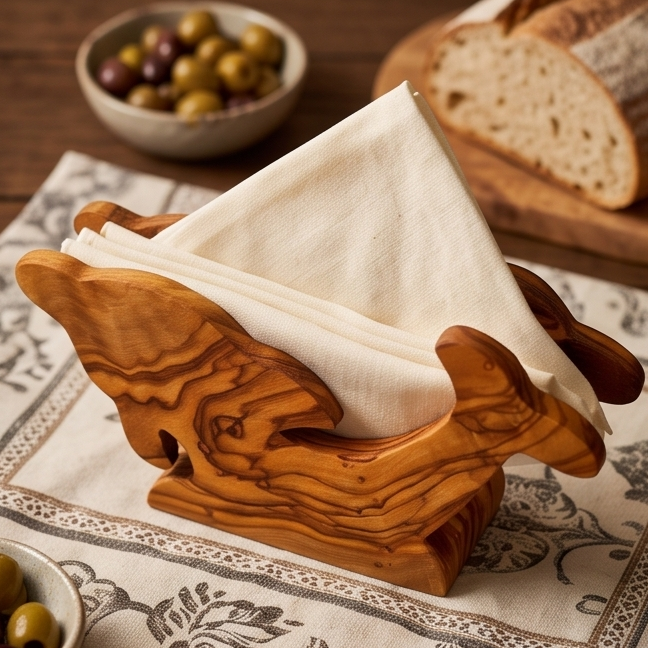 Olive Wood Classic Napkin Holder