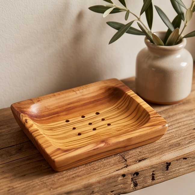 Olive Wood Soap Dish 12 cm