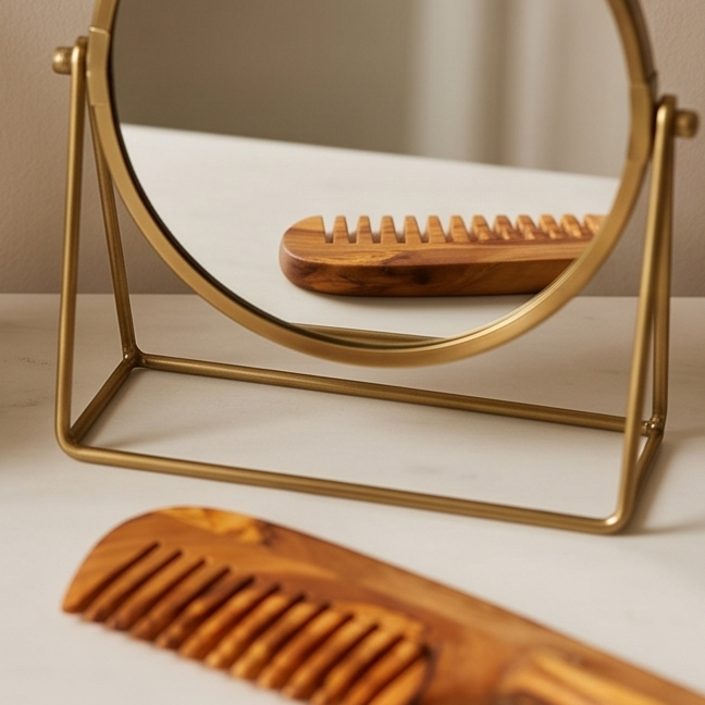 Olive Wood 14 Tine Hair Comb
