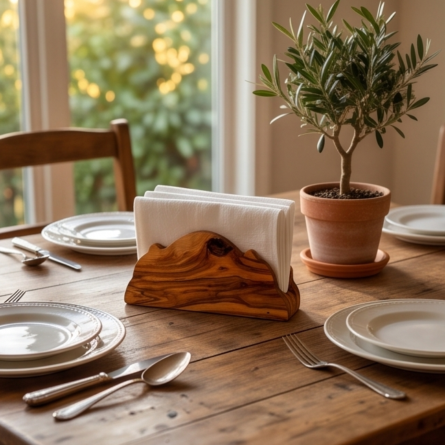 Handcrafted Olive Wood Napkin & Paper Holders | 5 Distinctive Styles