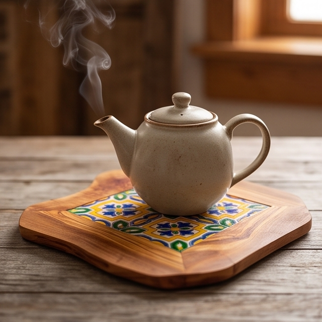 Rustic Olive Wood Ceramic Tray, serving tray, natural, handmade, gift