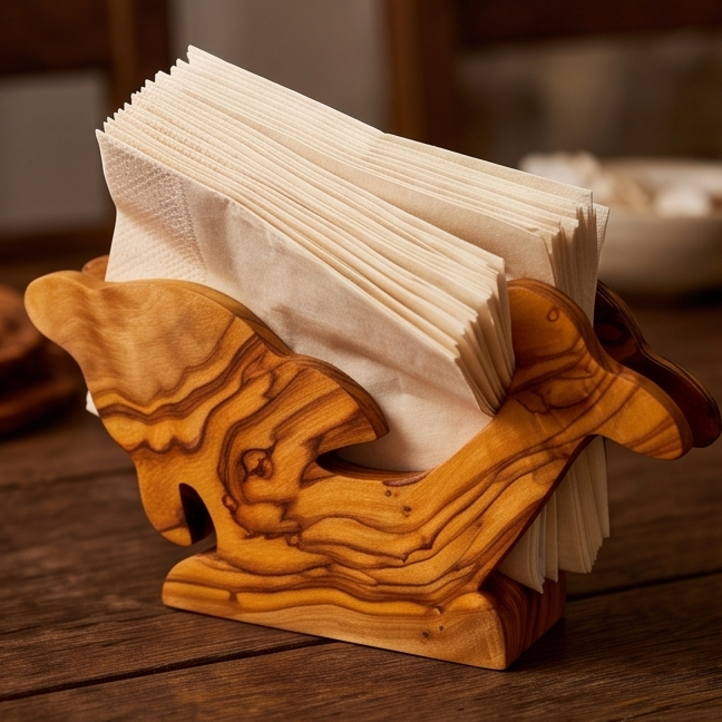 Olive Wood Classic Napkin Holder