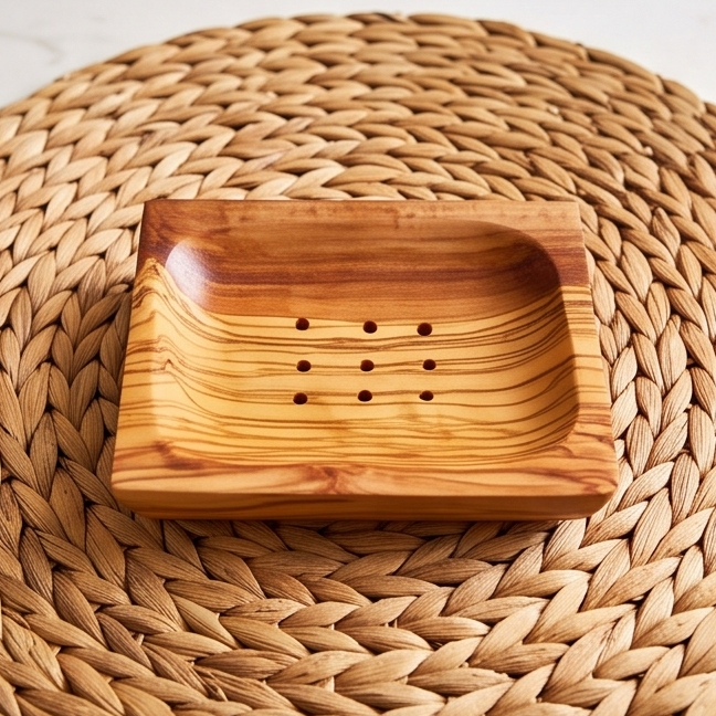 Olive Wood Soap Dish 12 cm