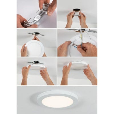 Round LED Recessed Panel 2in1 Cover-it 225mm Neutral White - White With Motion Sensor