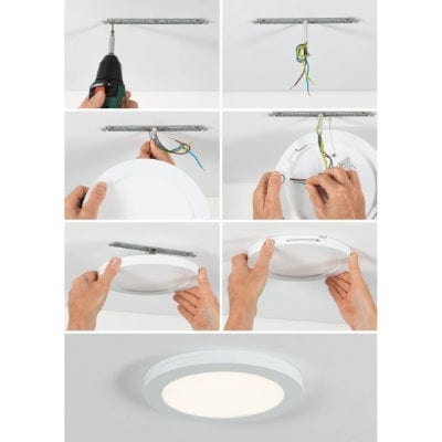 Round LED Recessed Panel 2in1 Cover-it 225mm Neutral White - White With Motion Sensor