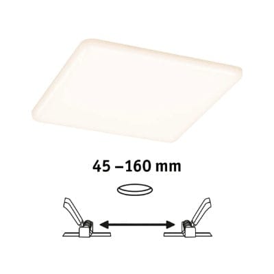 VariFit Veluna Square LED Recessed panel IP44 185x185mm White Switch Transparent