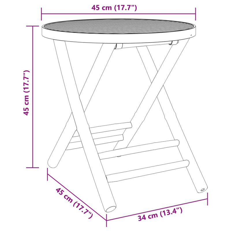 Dalma Bamboo Wood - 45 cm Foldable