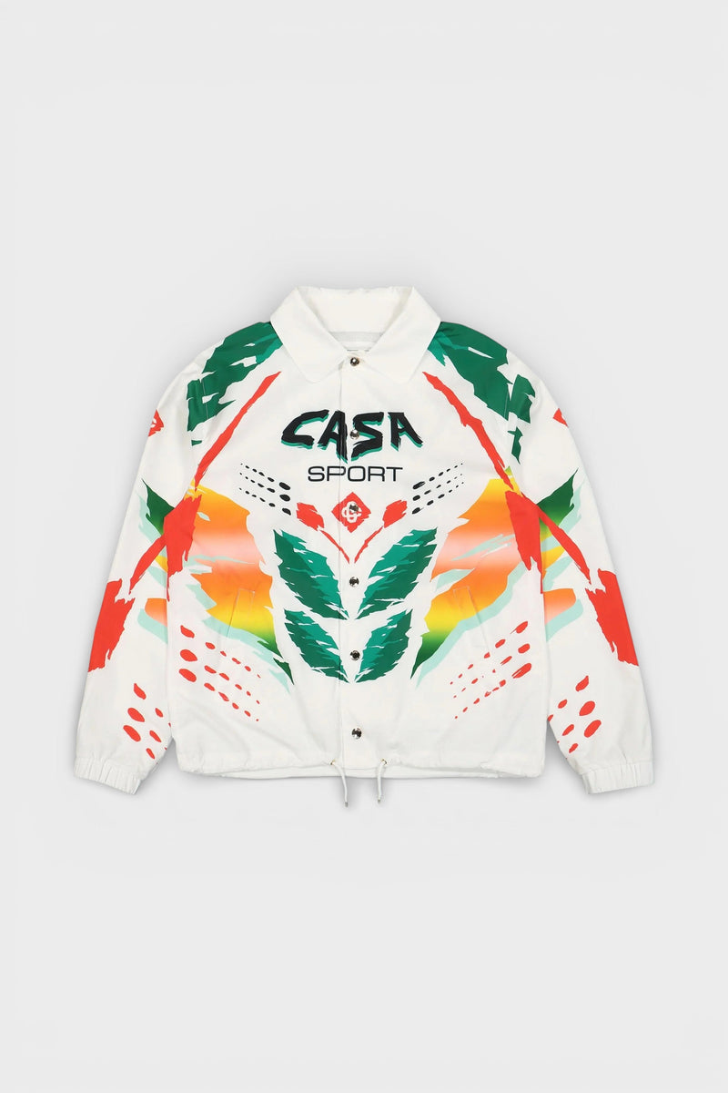 Printed Coach Jacket Casa Moto White