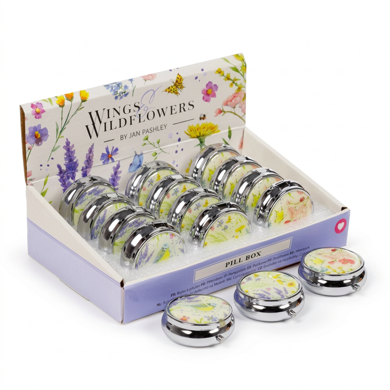Jan Pashley wings & wildflowers pill box