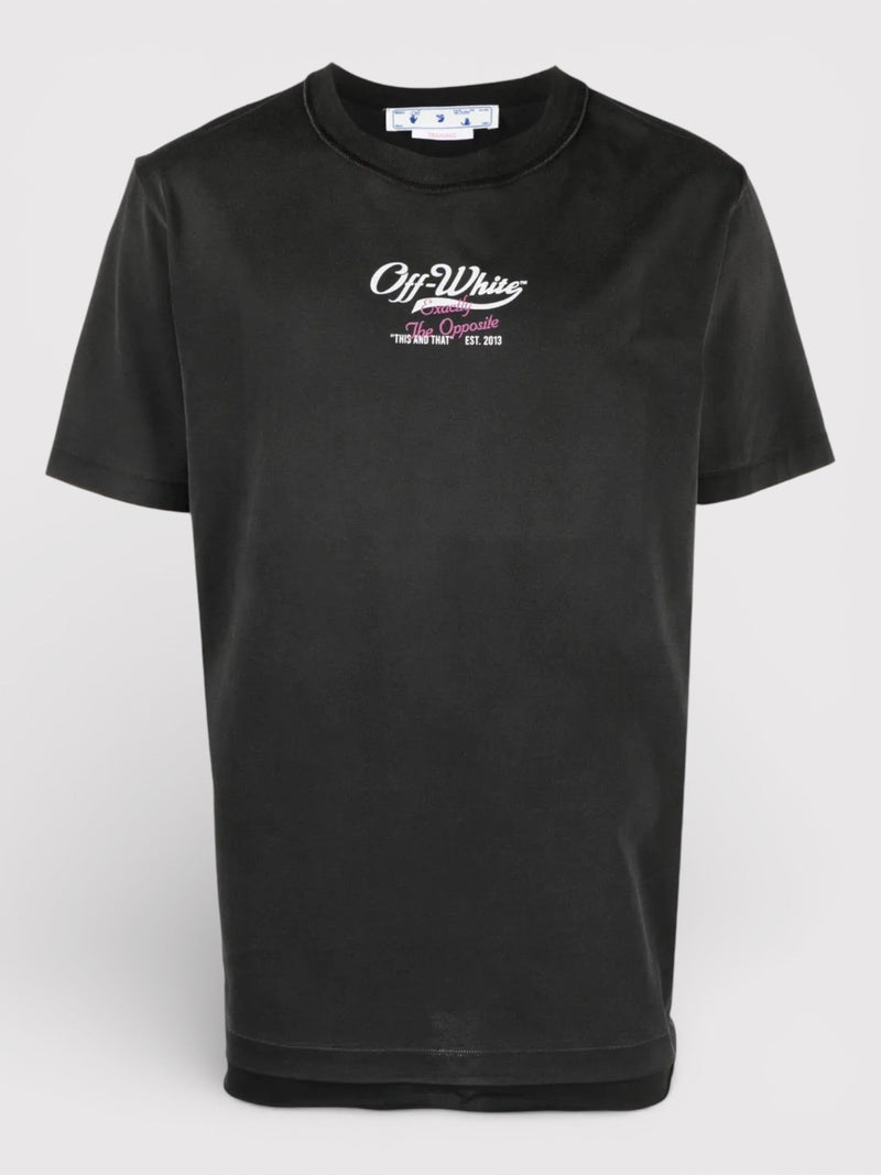 Off-White Wave Off Raw Slim Short Sleeve Tee Black