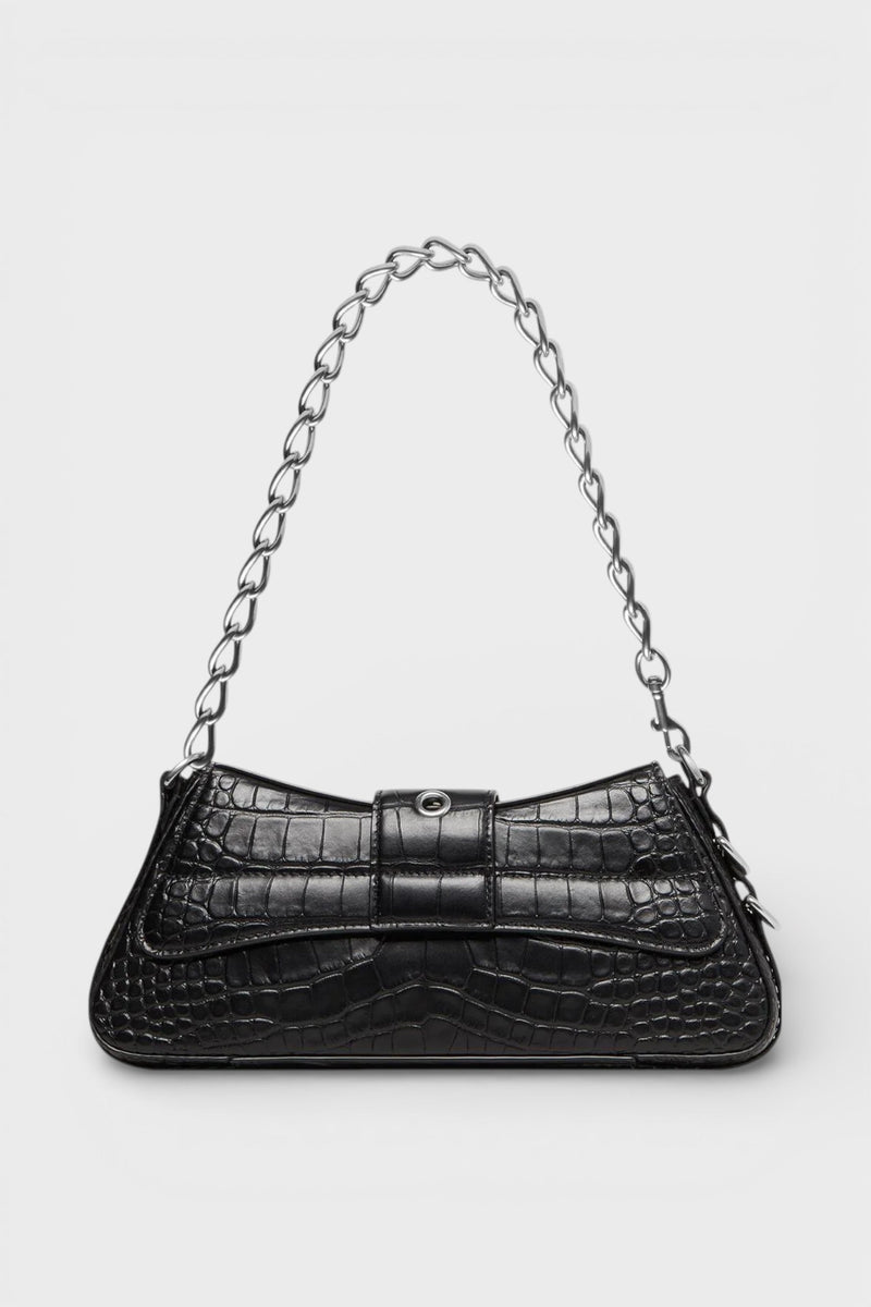 Lindsay Leather Shoulder Bag Black