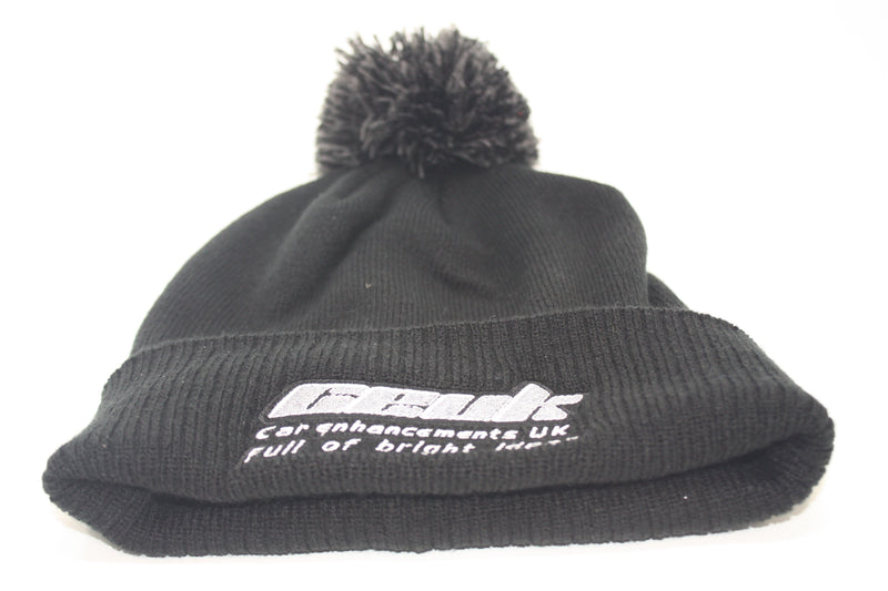 Official CEUK Winter Bobble Hat – Black Wool with Embroidered Logo | Optional Air Freshener