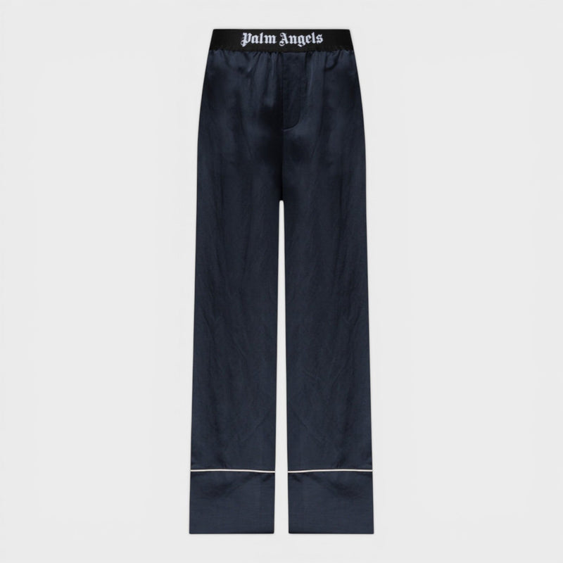 Satin Pyjama Bottoms Navy Blue