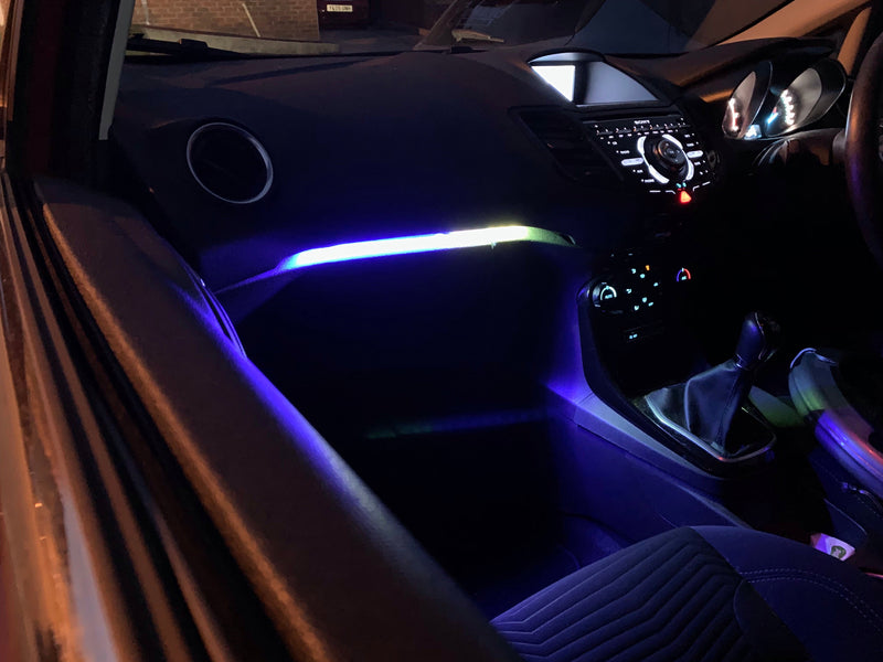 Chaser Edition Bluetooth Glove Box & Footwell Strip Kit – MK7 / MK7.5 Fiesta | 200+ RGB Modes | CEUK