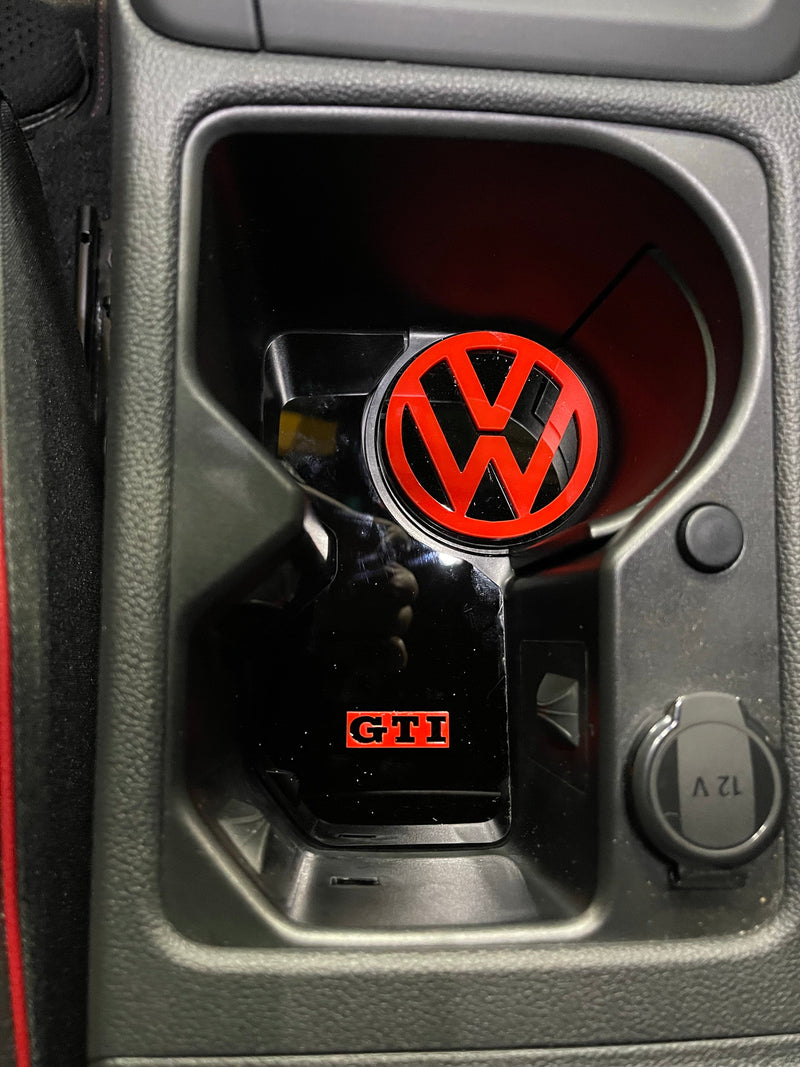 VW Golf MK8 - Cup Holder Inserts With Logo