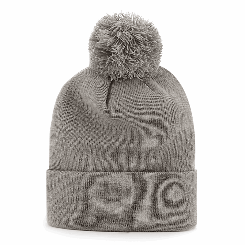 Pom Pom Grey Beanie