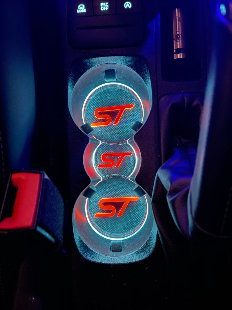 MK8 Fiesta Cup Holder Inserts | ST/ST-Line Logo | Black or Clear Finish