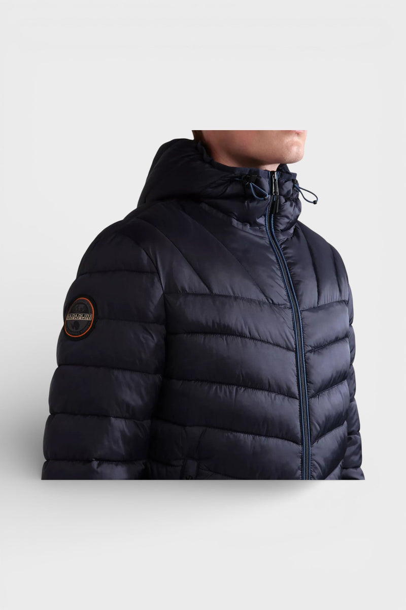 Napapijri Men's Aerons Hooded Padded Jacket Blue Marine