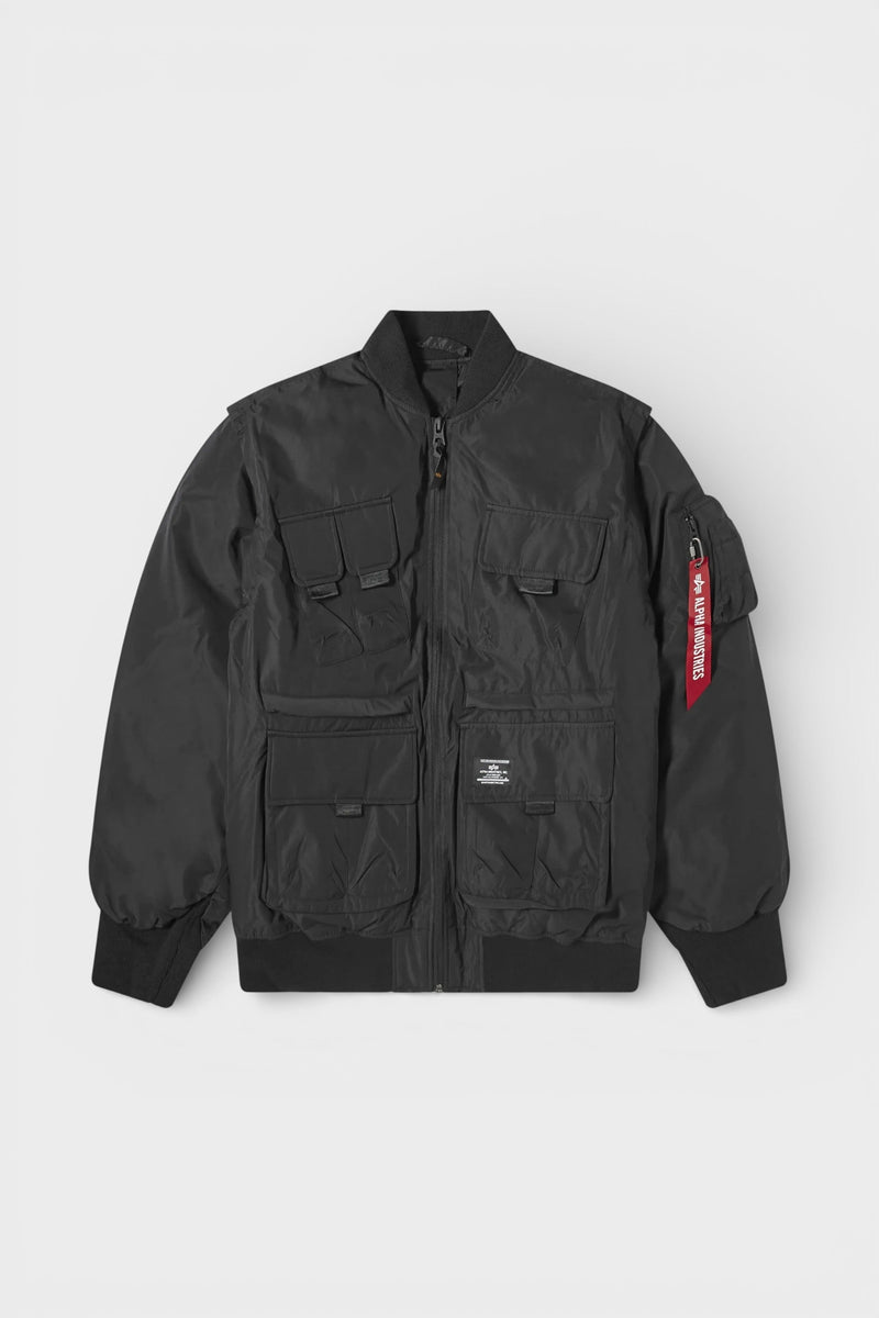 Alpha Industries Men's Multi Pocket Flight Jacket Black