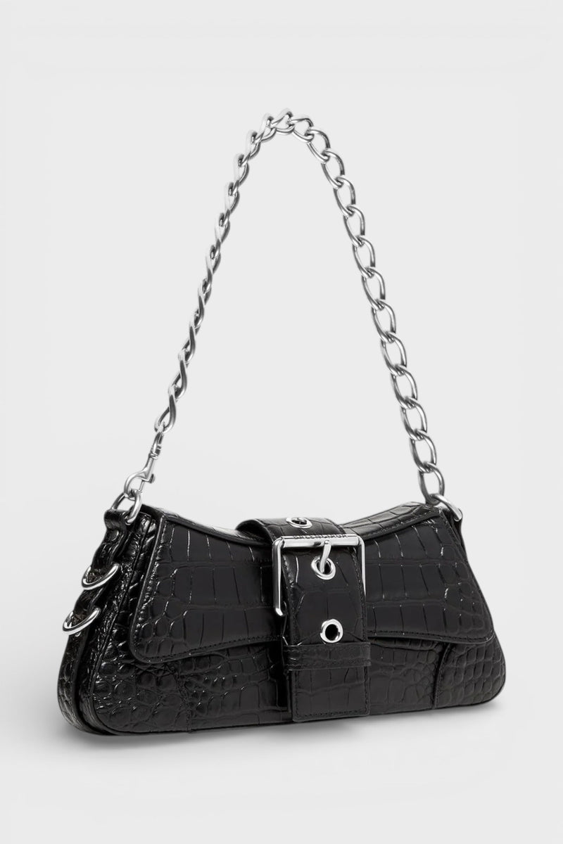 Lindsay Leather Shoulder Bag Black