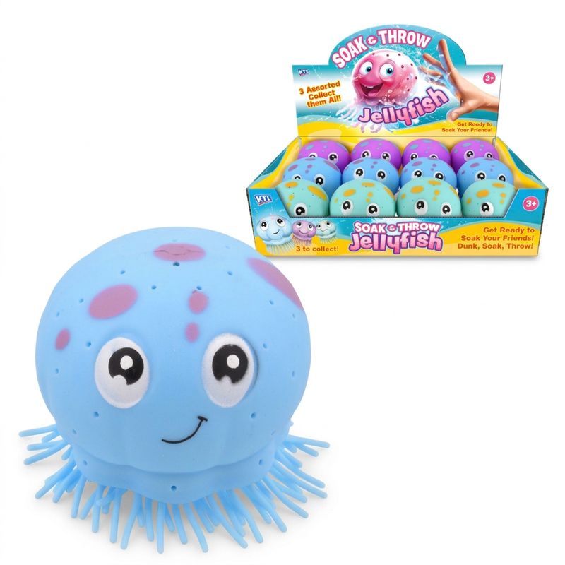 Soak-and-throw jellyfish toy