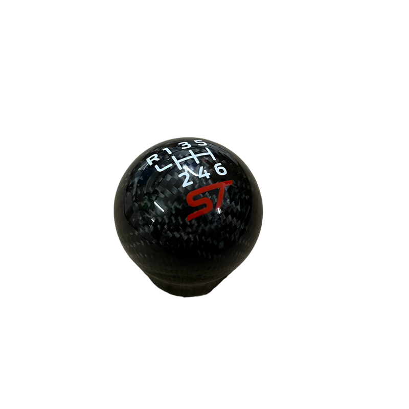 Genuine Carbon Fibre Gear Knob with Red ST Logo – Fits Most Manual Ford Models