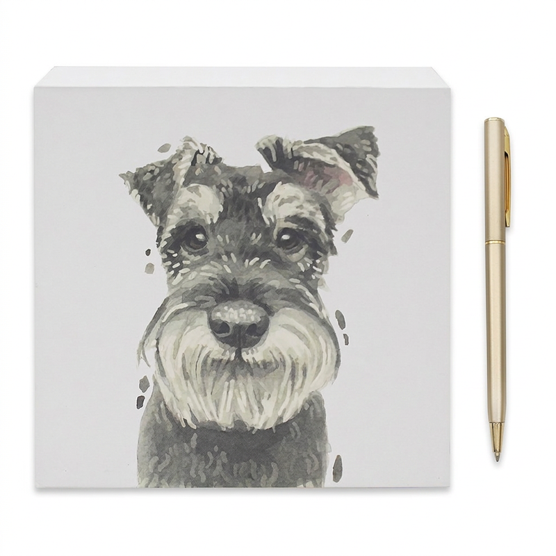 Schnauzer memo block and pen set