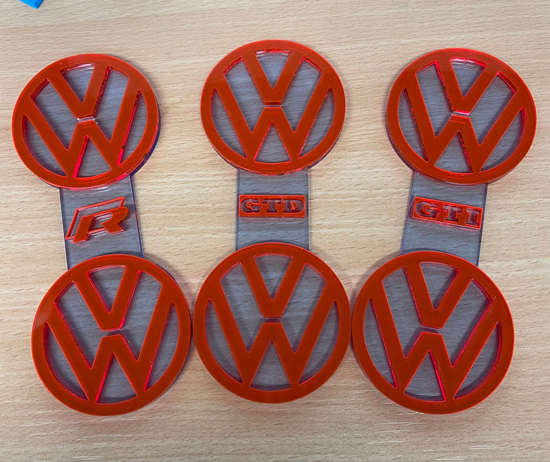 VW Golf MK7 Cup Holder Inserts | GTI, GTD & R Logo Interior Mod