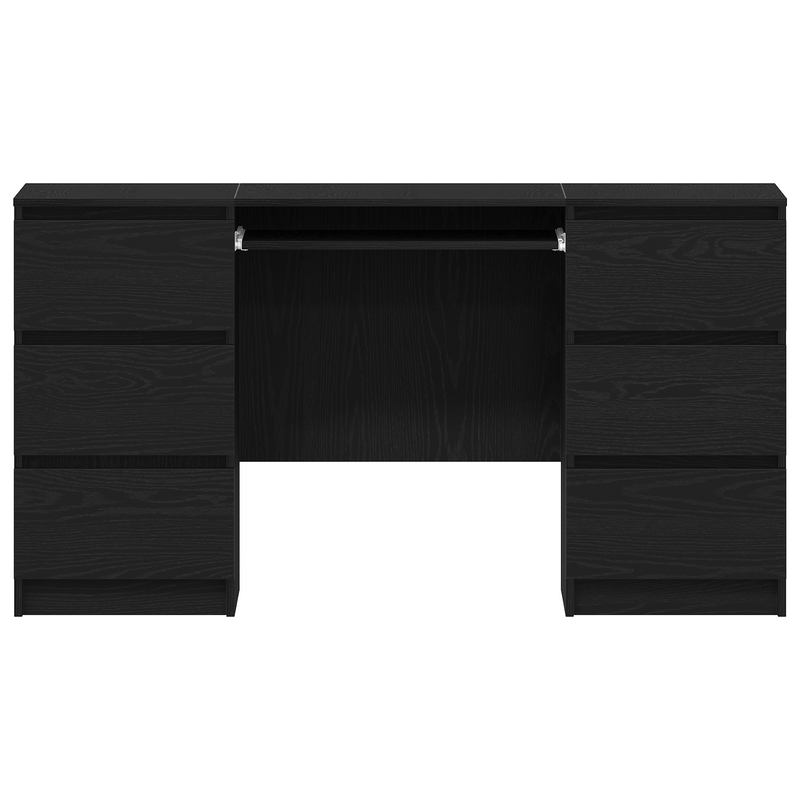 Desks 2 pcs Black Oak 140x50x76 cm Engineered Wood