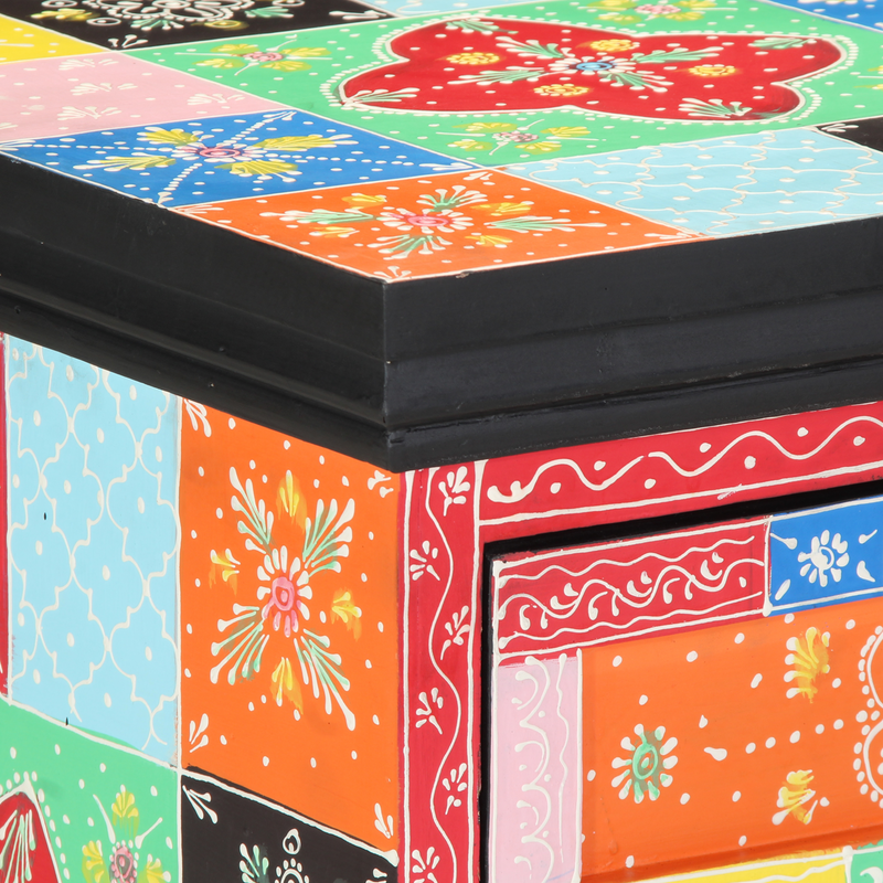 Multicolored Drawer Cabinet - 40x40x60 cm Solid Mango Wood