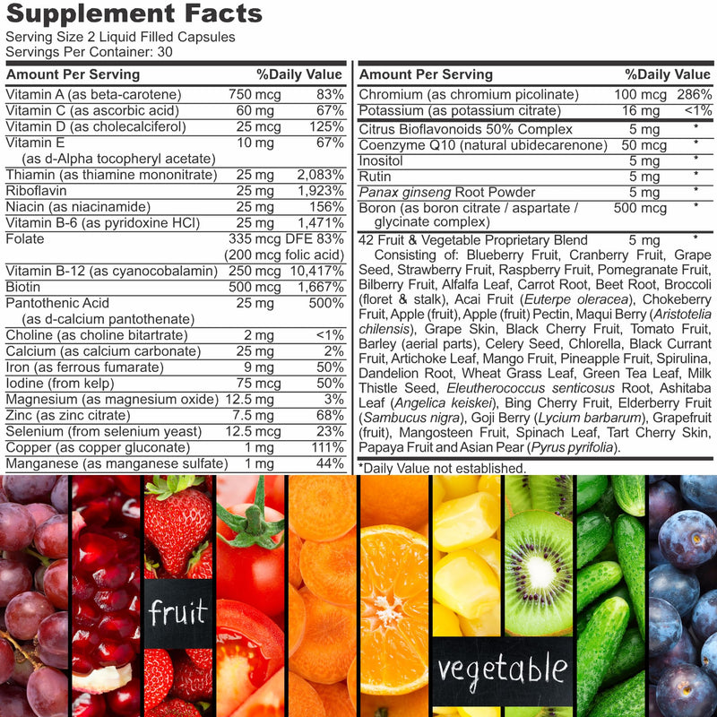 Iman Halal Complete Multivitamin for Adults – 60 Count | 42 Fruit & Veg Blend