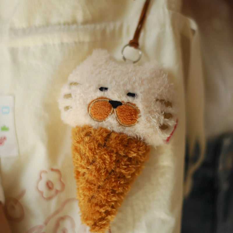 Daily White | George Kitty Ice Cream Cone Plush Charm