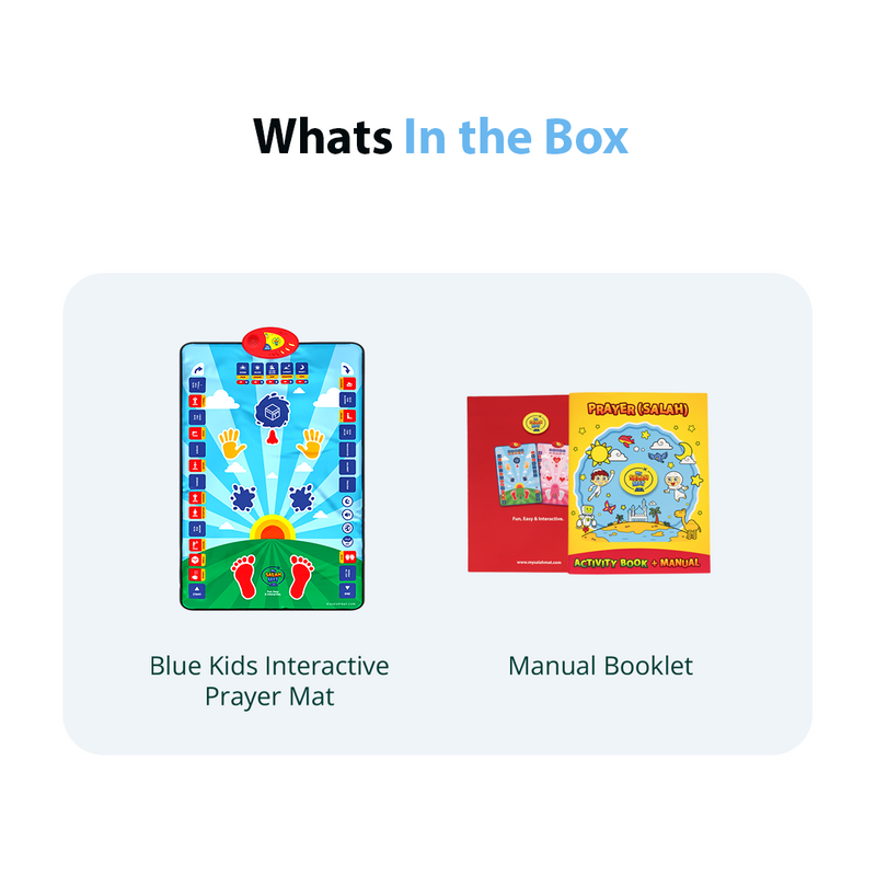 Kids Interactive Prayer Mat (Blue) | Learn Salah Step by Step