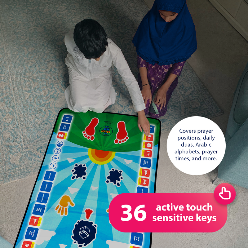 Kids Interactive Prayer Mat (Blue) | Learn Salah Step by Step