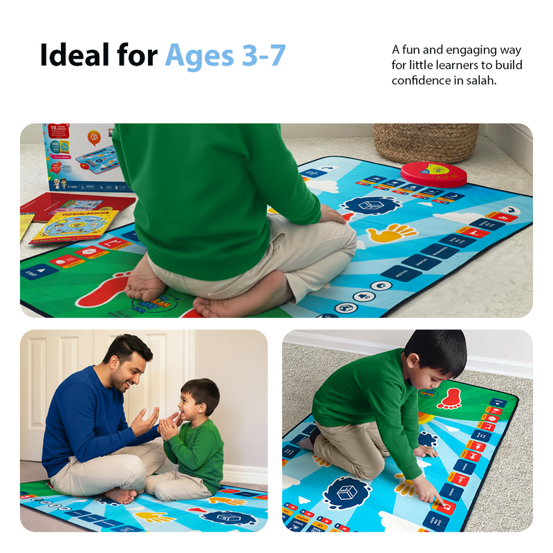 Kids Interactive Prayer Mat (Blue) | Learn Salah Step by Step