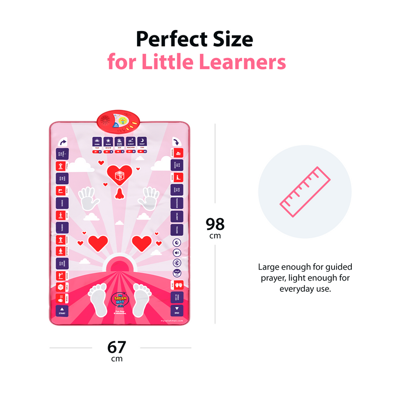Smart Interactive Kids Prayer Mat Pink Version |  Now with Salah Translation | Ramadan & Eid Gift