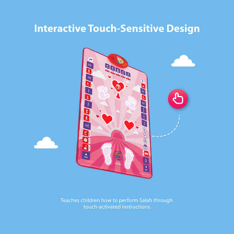 Smart Interactive Kids Prayer Mat Pink Version |  Now with Salah Translation | Ramadan & Eid Gift