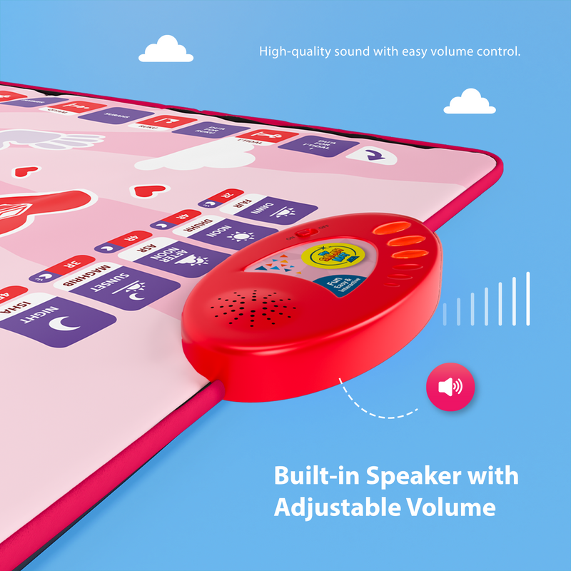 Smart Interactive Kids Prayer Mat Pink Version |  Now with Salah Translation | Ramadan & Eid Gift