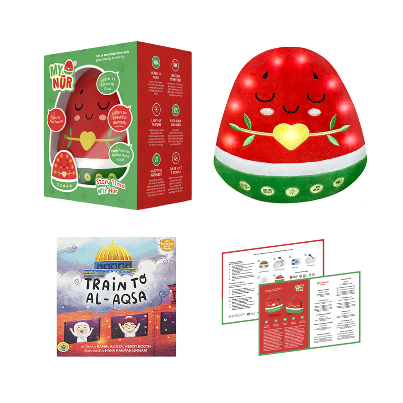 Nūr the Watermelon | A NEW Light-Up Interactive Islamic Plushie, Learn Surahs, Duas & More | Ramadan & Eid Gift