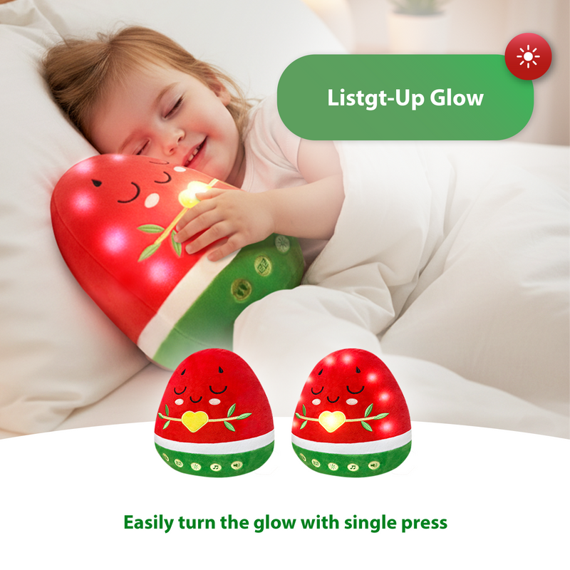 Interactive Nūr Watermelon Dua Pillow & Plushie | Islamic Toys for Kids