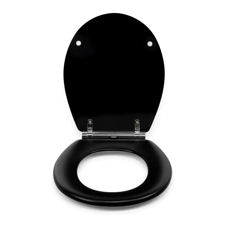 Black Soft Close Toilet Seat with Quick Release Oval Fit