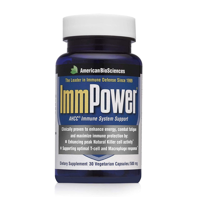 ImmPower AHCC Supplement by American BioSciences - 500 mg, 30 Vegetarian Capsules | Immune Support