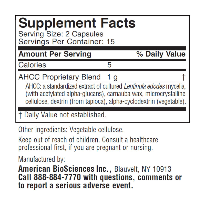 American BioSciences ImmPower AHCC 6-Pack – Enhanced Immune Support, 500 mg per Capsule, 30 Vegetarian Capsules