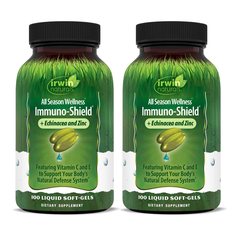 Irwin Naturals Immuno-Shield – 100 Liquid Softgels (Pack of 2) | All-Season Immune Support