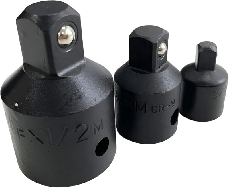 3 Piece Impact Socket Adapter Set Chrome Vanadium Reducers